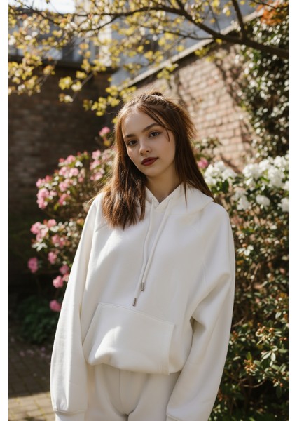 Kadın Oversize Kapüşonlu Eşofman Takımı Premıum Kalite | Şardonlu Kışlık Jogger Seti