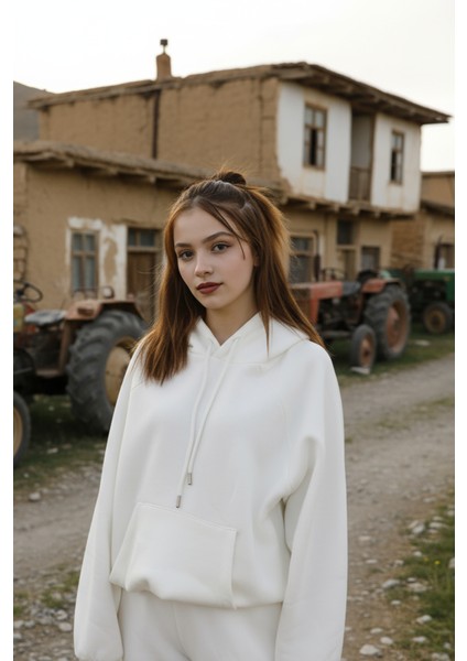 Kadın Oversize Kapüşonlu Eşofman Takımı Premıum Kalite | Şardonlu Kışlık Jogger Seti indirimleri