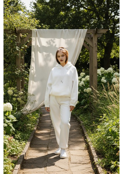Kadın Oversize Kapüşonlu Eşofman Takımı Premıum Kalite | Şardonlu Kışlık Jogger Seti