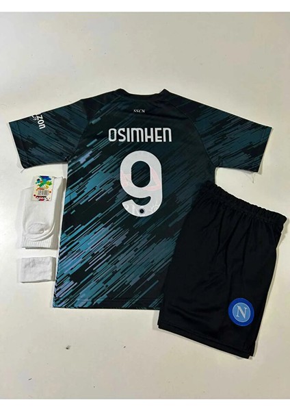 Napoli 2022/23 Sezonu Victor O's.i.m.h.e.n Deplasman Çocuk Forması 4'lü
