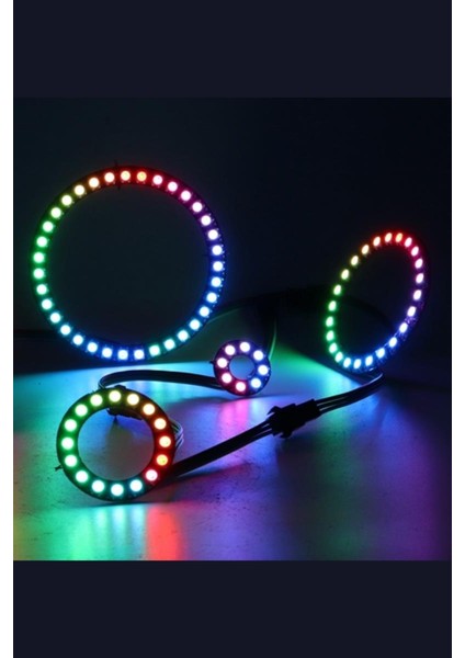 WS2812B Matrix Dijital Esnek Ekran 8 LED Halka Rgb LED Ayrı Ayrı Adresli Matrix Ekran 5V