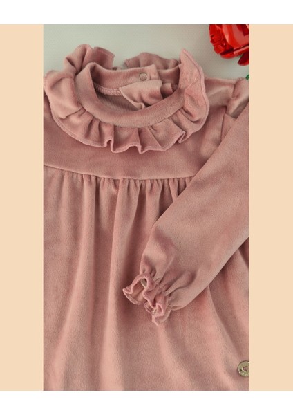 Bebek Kadife Takım - Kız Bebek Volanlı Yaka Alt Üst Takım - 9-12 Ay, 12-18 Ay, 1-2 Yaş, 2-3 Yaş fiyatları