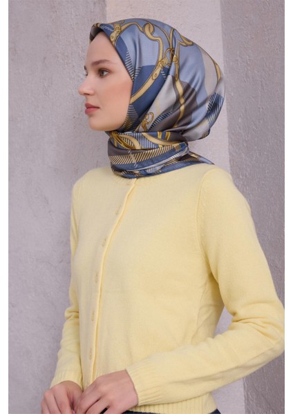 Ekose Kemer Desen Ipek Twill Eşarp 4206D01 05