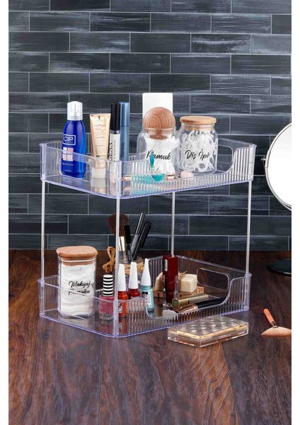 2 Katlı Makyaj Organizeri, Makyaj Rafı