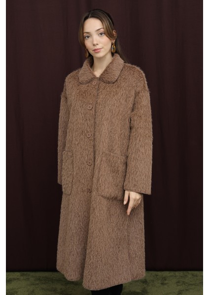 Kadın Düğme Detaylı Kaban - 15233KBN