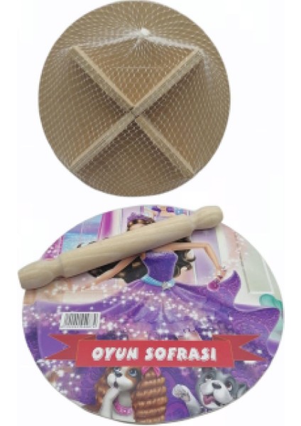 24cm Resimli Ahşap Oyun Sofrası Ekmek Tahta (4915)