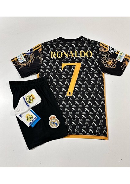 R.madridd 2024/25 Yeni Sezon Cristiano Ronaldo Özel Konsept (Armalı) Çocuk Forması 4lü