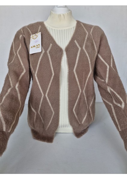 Kadın Yumuşak Dokulu Desenli Triko Hırka - Ceket modelleri