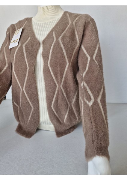 Kadın Yumuşak Dokulu Desenli Triko Hırka - Ceket indirimleri