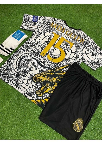 R.madridd Yeni Sezon Dragon Desenli A.r.d.a G.ü.l.e.r Çocuk Forması 4'lü Set (Black-White) fiyatları