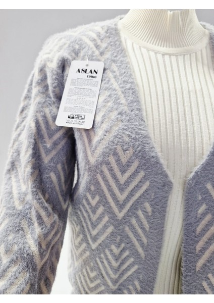 Kadın Yumuşak Dokulu Desenli Triko Hırka - Ceket fırsatları