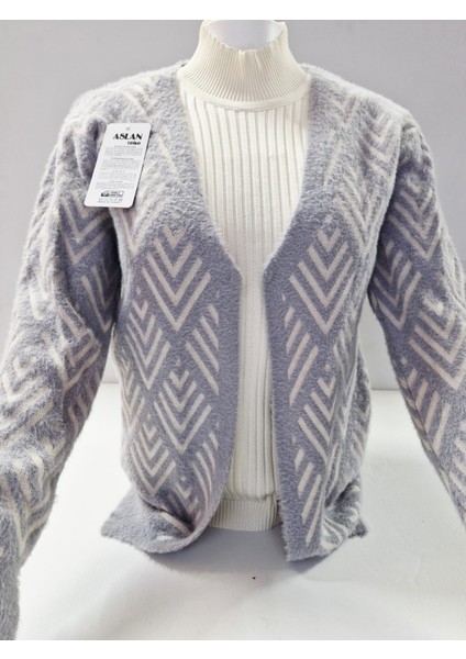 Kadın Yumuşak Dokulu Desenli Triko Hırka - Ceket indirimleri