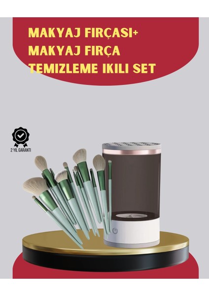 Profesyonel 13’lü Makyaj Fırçası + USB Fırça Temizleyici Ikili Set