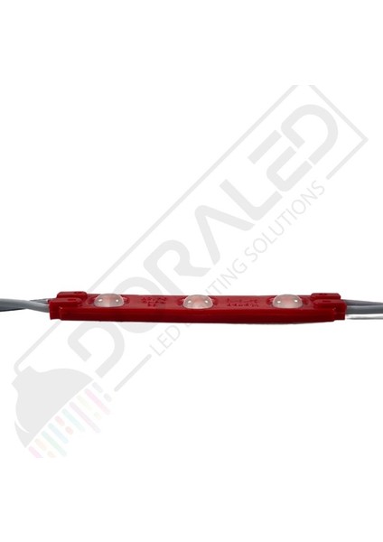 12 Volt Kırmızı 1.2 Watt 3 Lü Lensli 2835 Reklamcı Modül 10 Adet