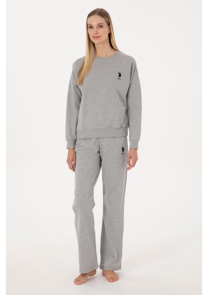 Kadın Gri Melanj Pijama Takım 50318899-VR086 fırsatları