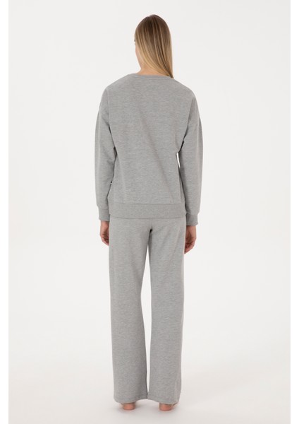 Kadın Gri Melanj Pijama Takım 50318899-VR086 indirimleri