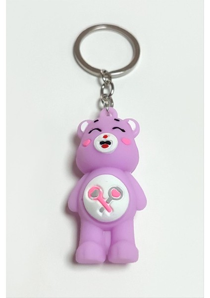 Techmrt Ayıcık Silikon Anahtarlık-Mor