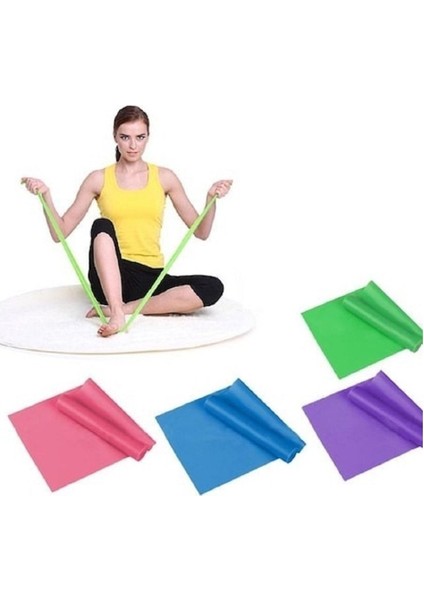 Pilates Bandı Egzersiz Lastiği Yoga Bandı Sırt Kalça Bacaklar Kolları Çalıştırma Spor Bandı