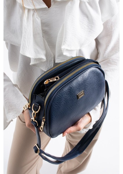 Kadın Suni Deri 4 Bölmeli Ayarlanabilir Çapraz Askılı Çapraz ve Omuz Çanta 1435