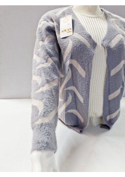 Kadın Yumuşak Dokulu Desenli Triko Hırka - Ceket modelleri