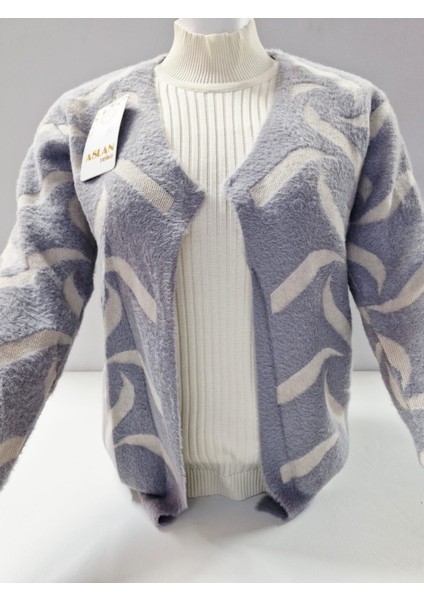 Kadın Yumuşak Dokulu Desenli Triko Hırka - Ceket fırsatları