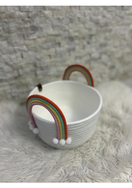 Gökkuşağı Detaylı Çok Amaçlı Sepet, Bebek Hediye Sepeti , Çocuk Odası Organizer (SEPET İÇİNDEKİ ÜRÜNLER GÖRSEL AMAÇLIDIR) fırsatları