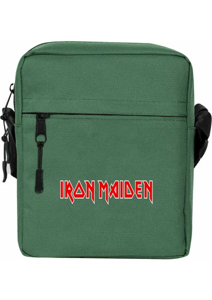 Iron Maiden Red Text Omuz Çantası Yeşil Renk