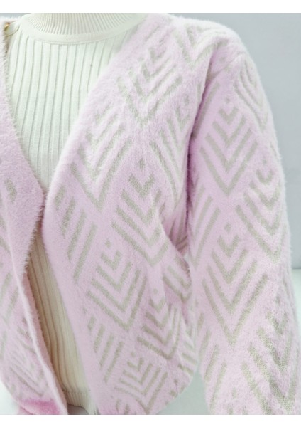 Kadın Yumuşak Dokulu Desenli Triko Hırka - Ceket modelleri