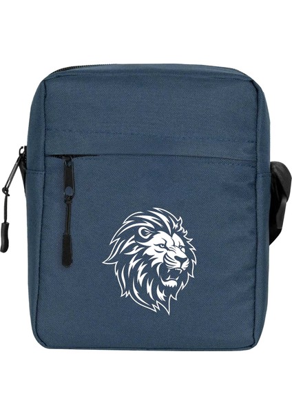 Black And White Lion Omuz Çantası Lacivert Renk