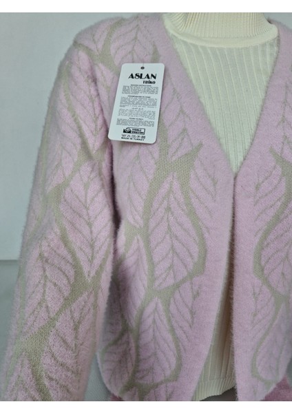 Kadın Yumuşak Dokulu Desenli Triko Hırka - Ceket indirimleri