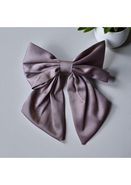 Saten Kahverengi Renk Klipsli ve Fiyonklu Saç Tokası fiyatları