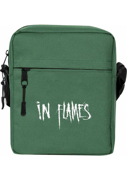 In Flames Logo Omuz Çantası Yeşil Renk
