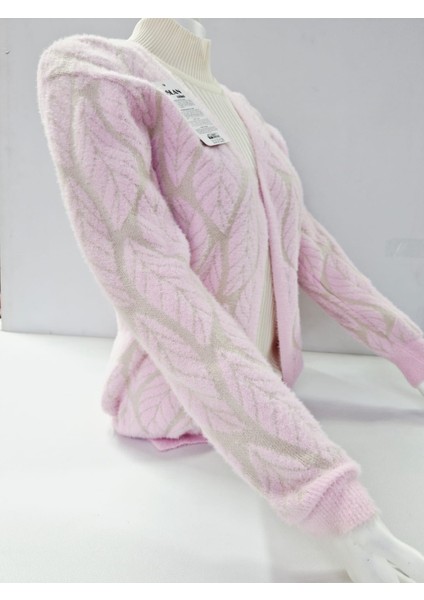 Kadın Yumuşak Dokulu Desenli Triko Hırka - Ceket