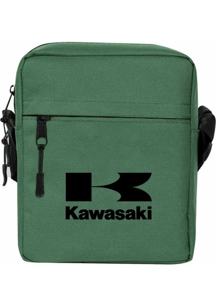 Kawaski Logo Omuz Çantası Yeşil Renk