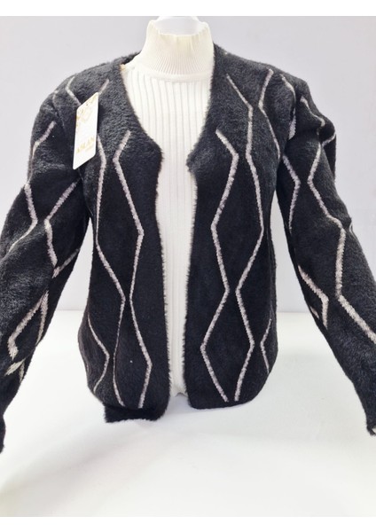 Kadın Yumuşak Dokulu Desenli Triko Hırka - Ceket modelleri