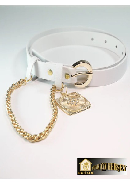 Evci Kral Zincirli Madalyon Detaylı Kadın Kemeri