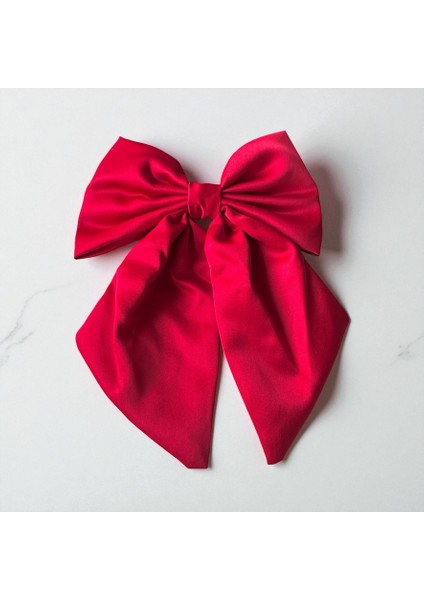 Saten Kırmızı Renk Klipsli ve Fiyonklu Saç Tokası fiyatları