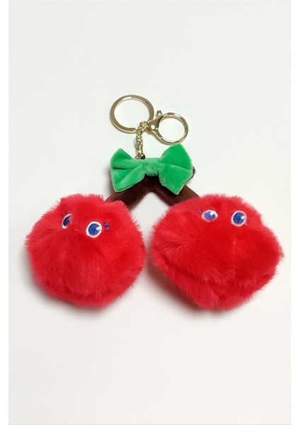 Techmrt Kiraz Peluş Ayıcık Anahtarlık 1 Adet-Kırmızı fiyatları