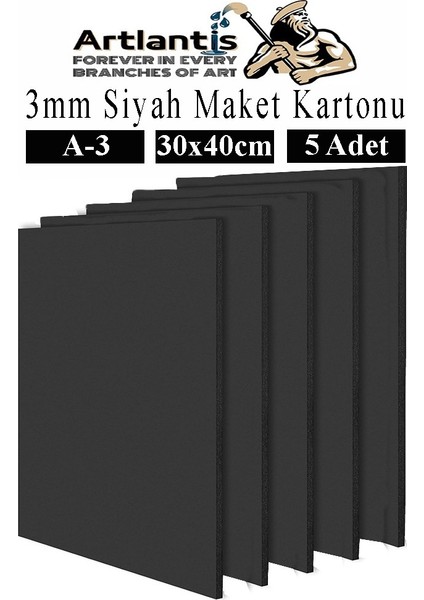 Maket Kartonu Siyah Fotoblok 3 mm A4 20X30 cm 5 Adet Hobi Sanat Okul Köpüklü Straforlu Maket Kartonu Maket Yapımı