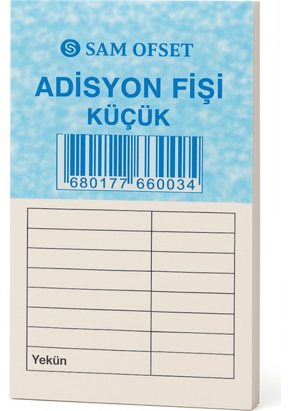 Adisyon Bilgi Fişi, Adisyon Defteri 100 Yapraklı, Numaralı Ölçüsü: 7X15 Cm. (24 Cilt) fiyatları