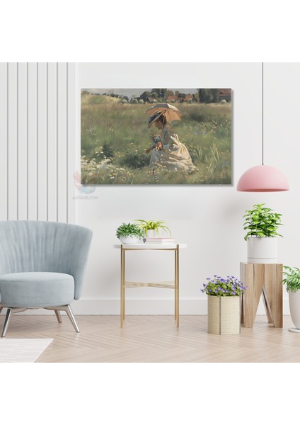 Kanvas Yatay Duvar Tablosu Kanvas Vintage Semsiyeli Kadin Ev Ofis Salon Modern Duvar Tablosu modelleri