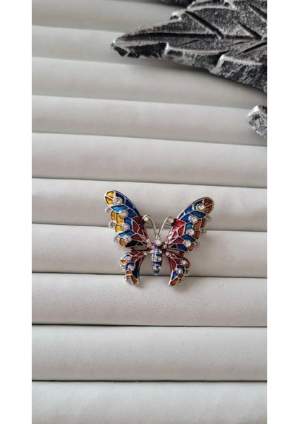 Taşlı Renkli Kelebek Broş fiyatları