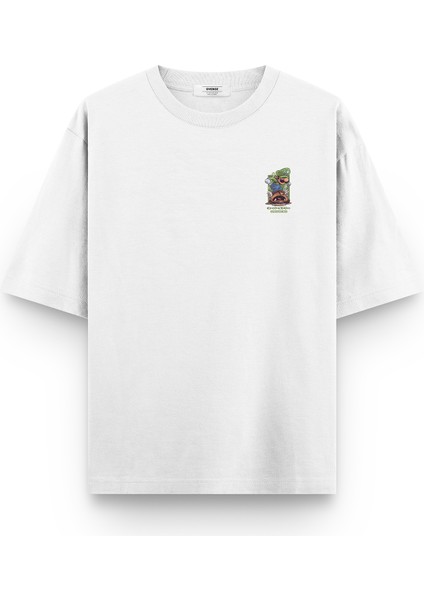 Super Mario Yarı Oversize Sırt Baskılı Beyaz Tshirt 1390 fiyatları