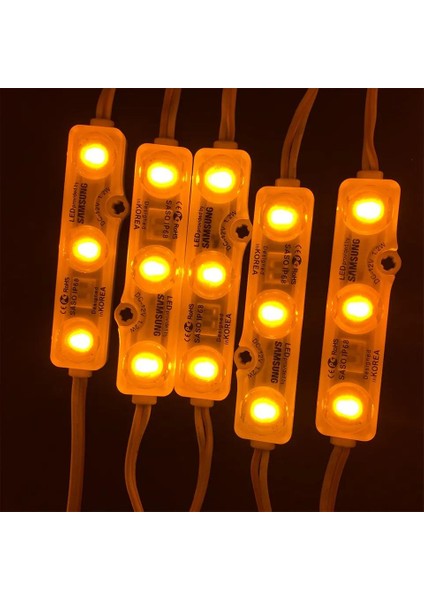 Samsung 3'lü Led Modül 12 Volt Gün Işığı -10 Adet