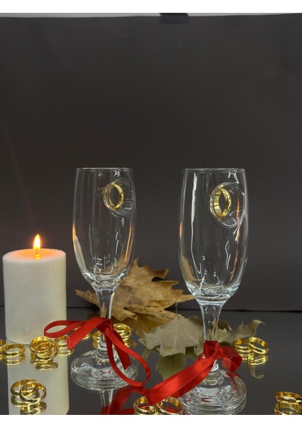 Şampanya Kadehi Yüzük Figürlü 2'li