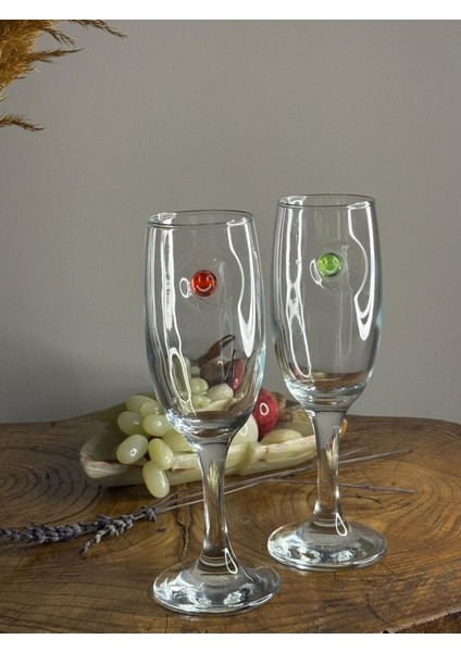 Şampanya Kadehi Gülen Yüz Figürlü 2'li