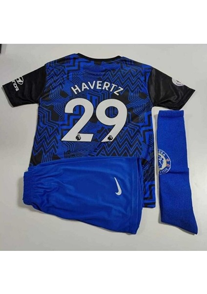 Chelsea 2023/24 Yeni Sezon Kai Havertz Çocuk Forması Şort Çorap 3'lü Set