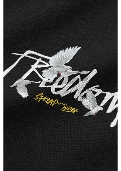 Freedom Güvercin Baskılı Yarı Oversize T-Shirt 1124 fiyatları
