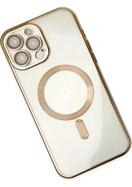 Newface iPhone 14 Pro Kılıf Kross Magneticsafe Kapak - Gold modelleri