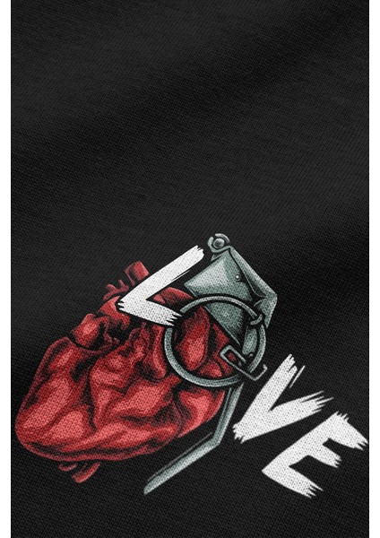 Love Bomb Baskılı Yarı Oversize T-Shirt 1203 indirimleri